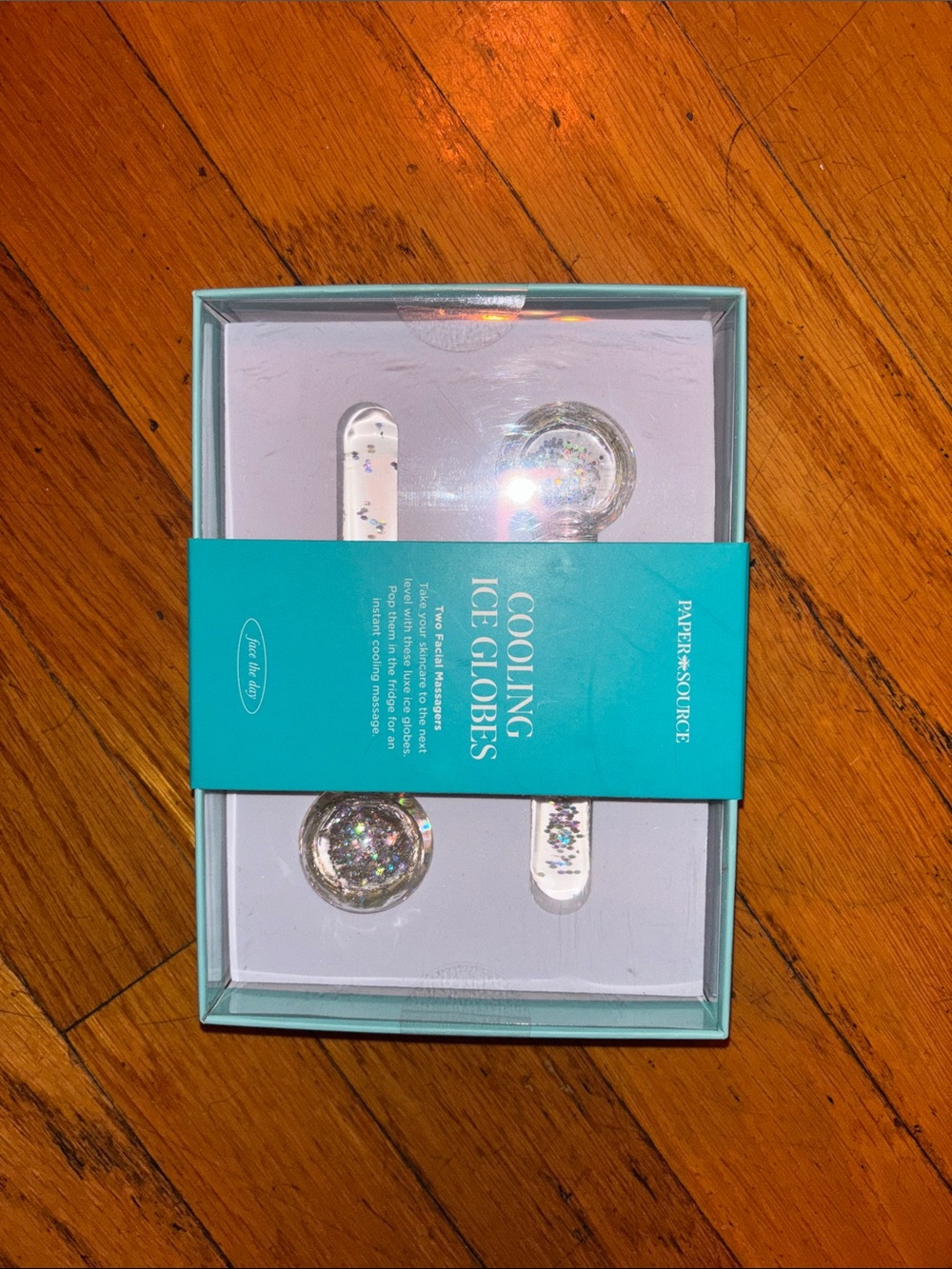Paper Source Iridescent Cooling Globes with Teal Sleeve